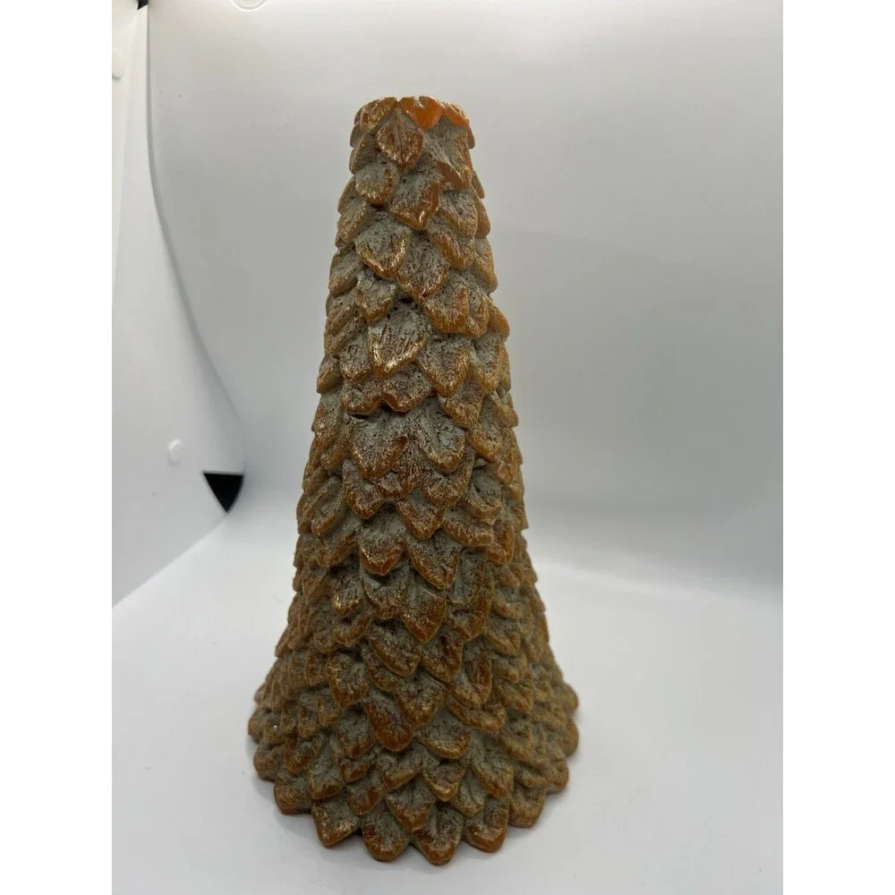 Evergreen Tree Rustic Bronze Green Candle 10